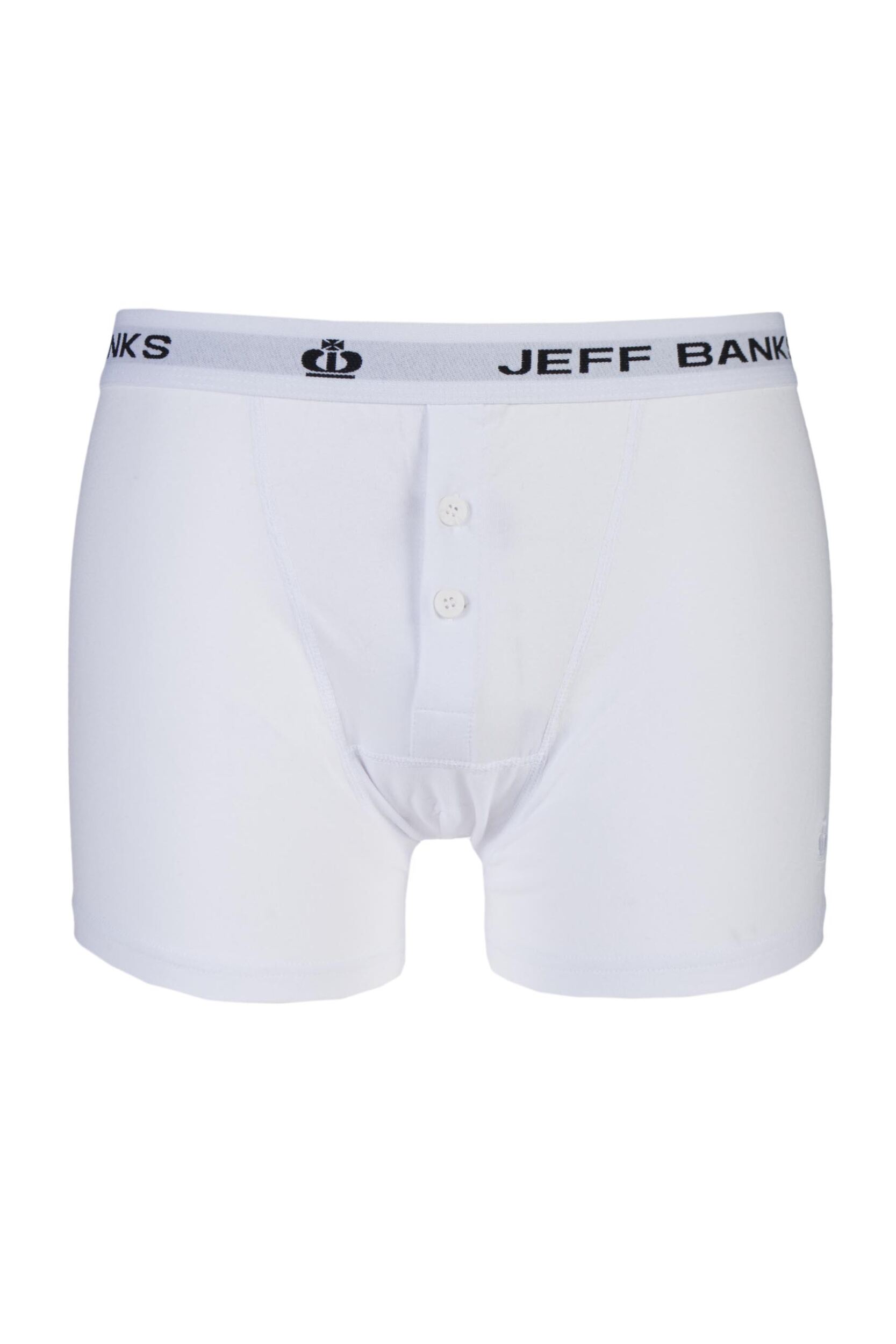 1 Pack White Leeds Buttoned* Cotton Boxer Shorts Men's Small - Jeff Banks