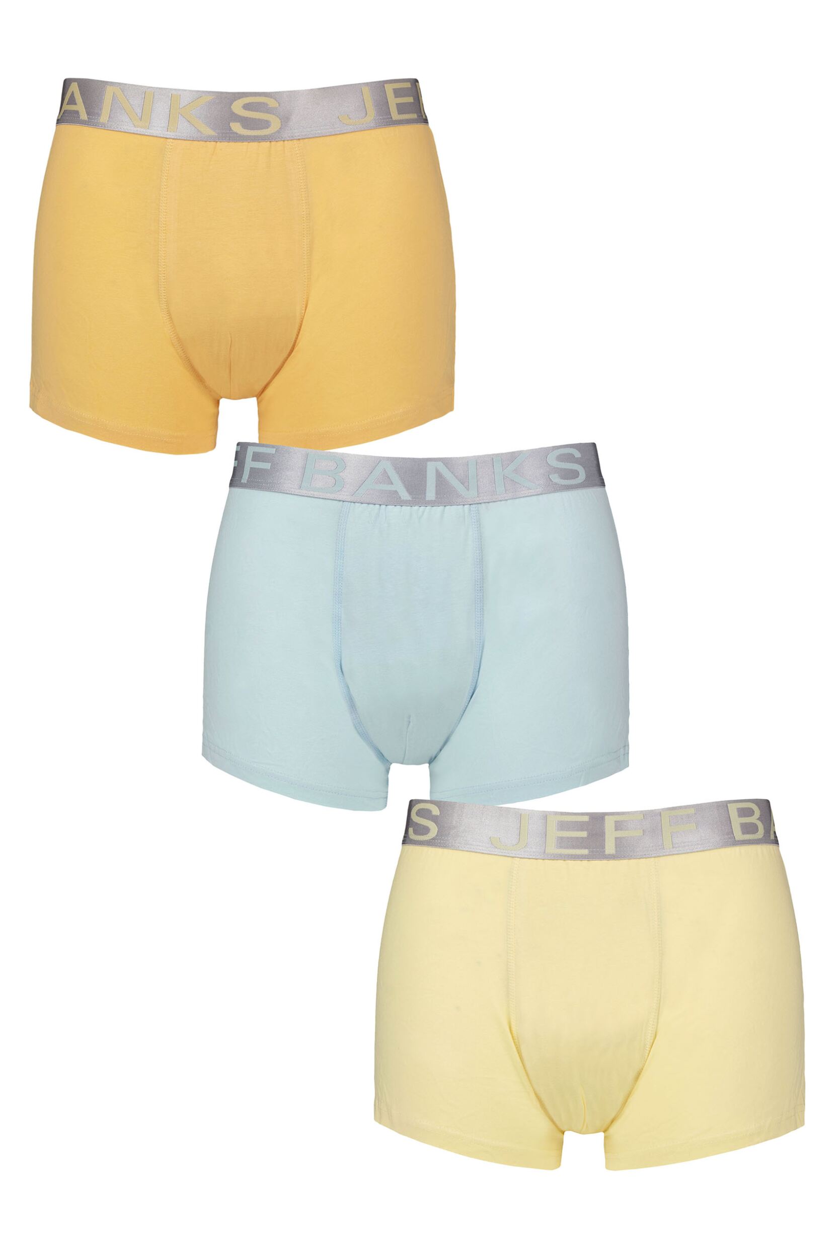 Mens 3 Pack Jeff Banks Cotton Pastel Trunks Pastel Orange XL