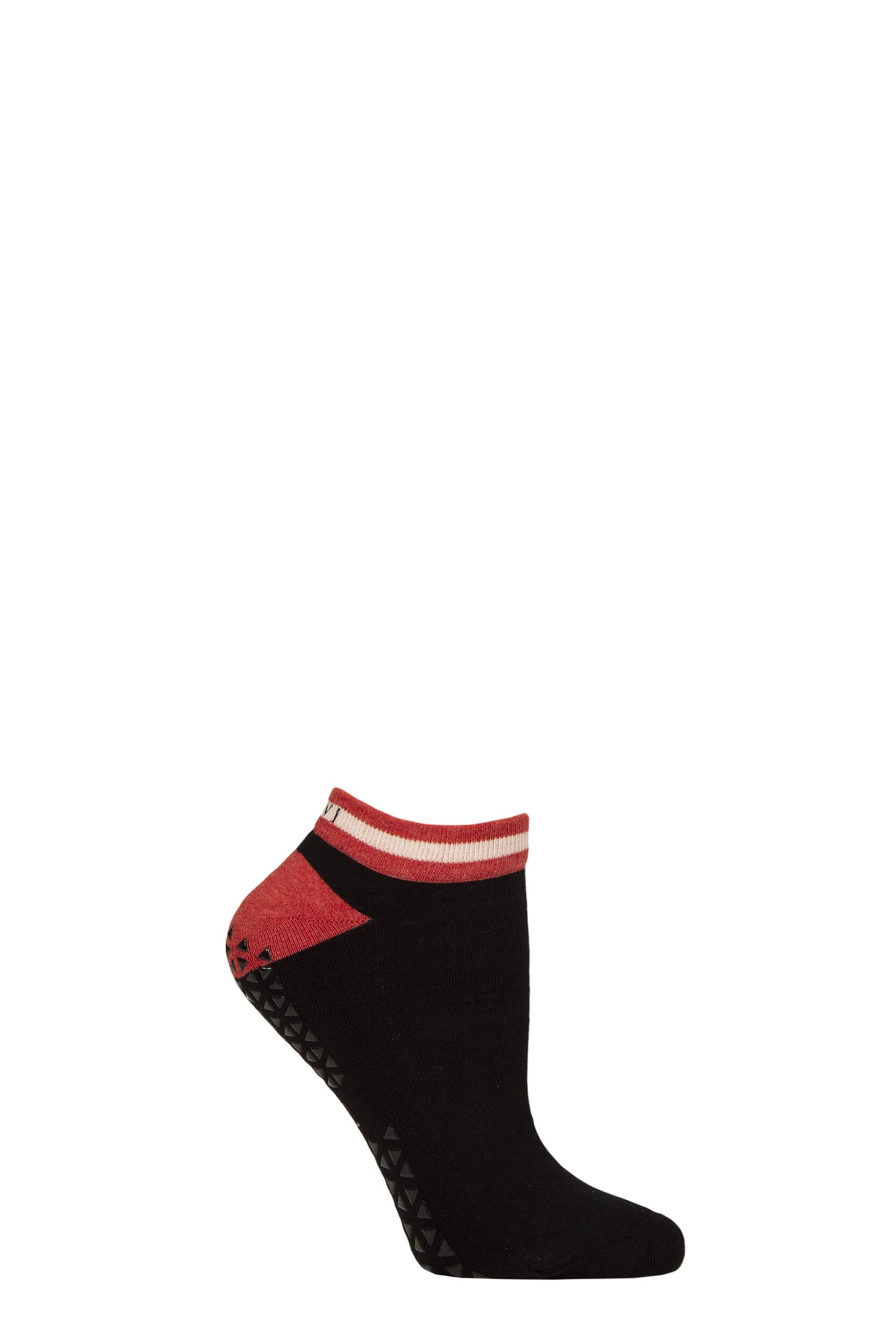 Women's 1 Pair Tavi Noir Cora None Slip Grip Socks Cinder Small