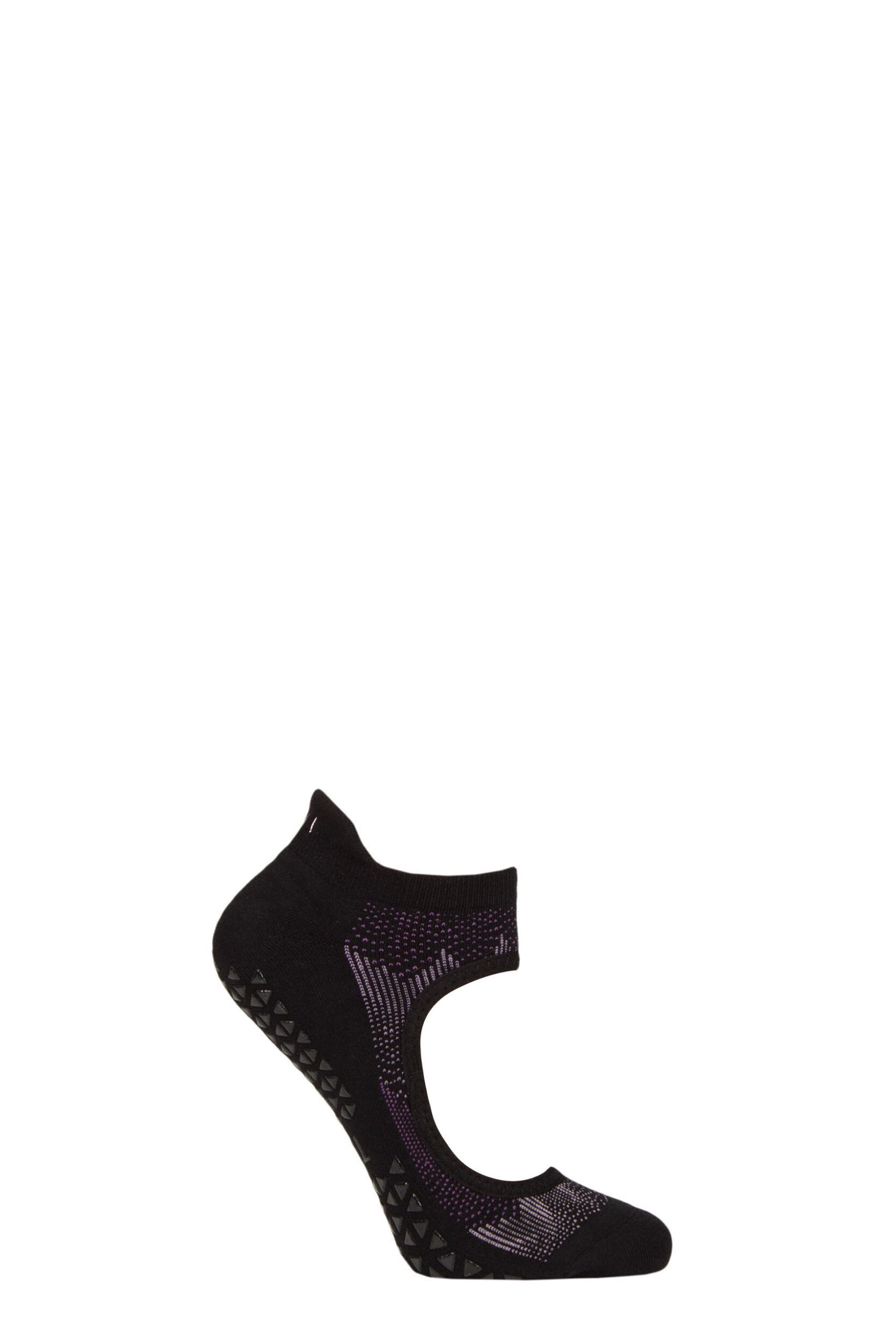 Women's 1 Pair Tavi Noir Emma Organic Cotton Yoga Socks with Grip Ascend M
