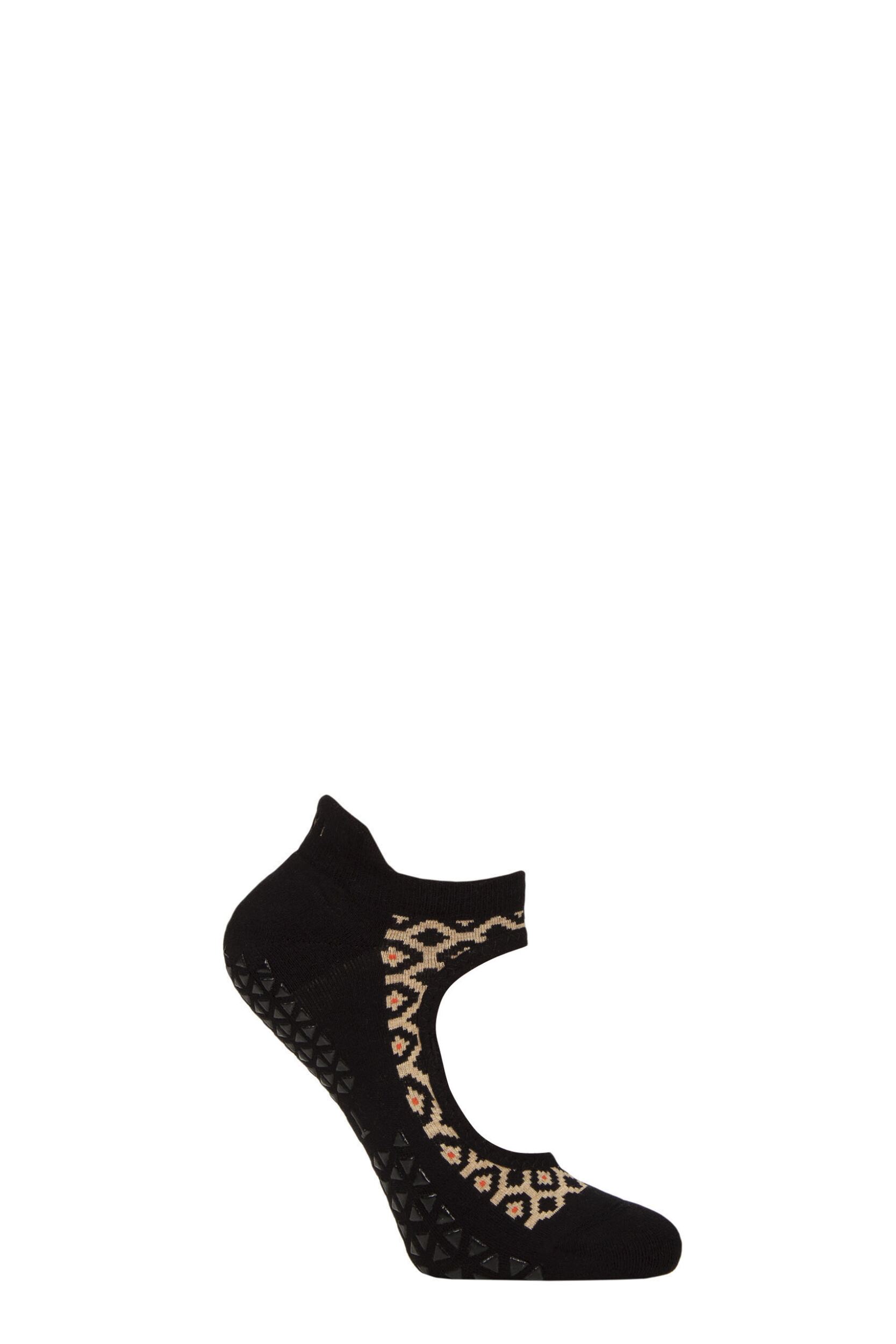 Women's 1 Pair Tavi Noir Emma Organic Cotton Yoga Socks with Grip Terrain Medium