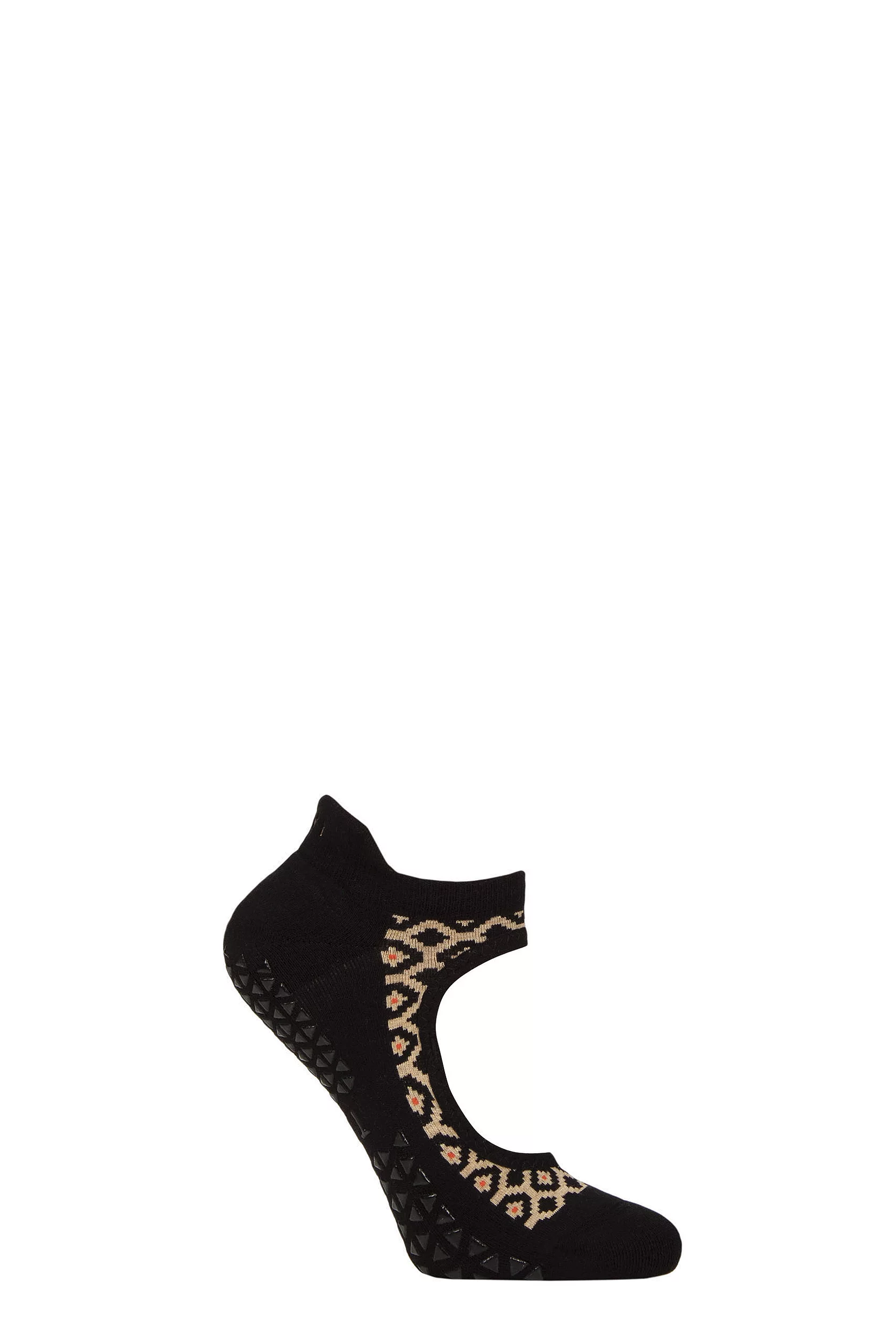 Women's 1 Pair Tavi Noir Emma Organic Cotton Yoga Socks with Grip Terrain Medium