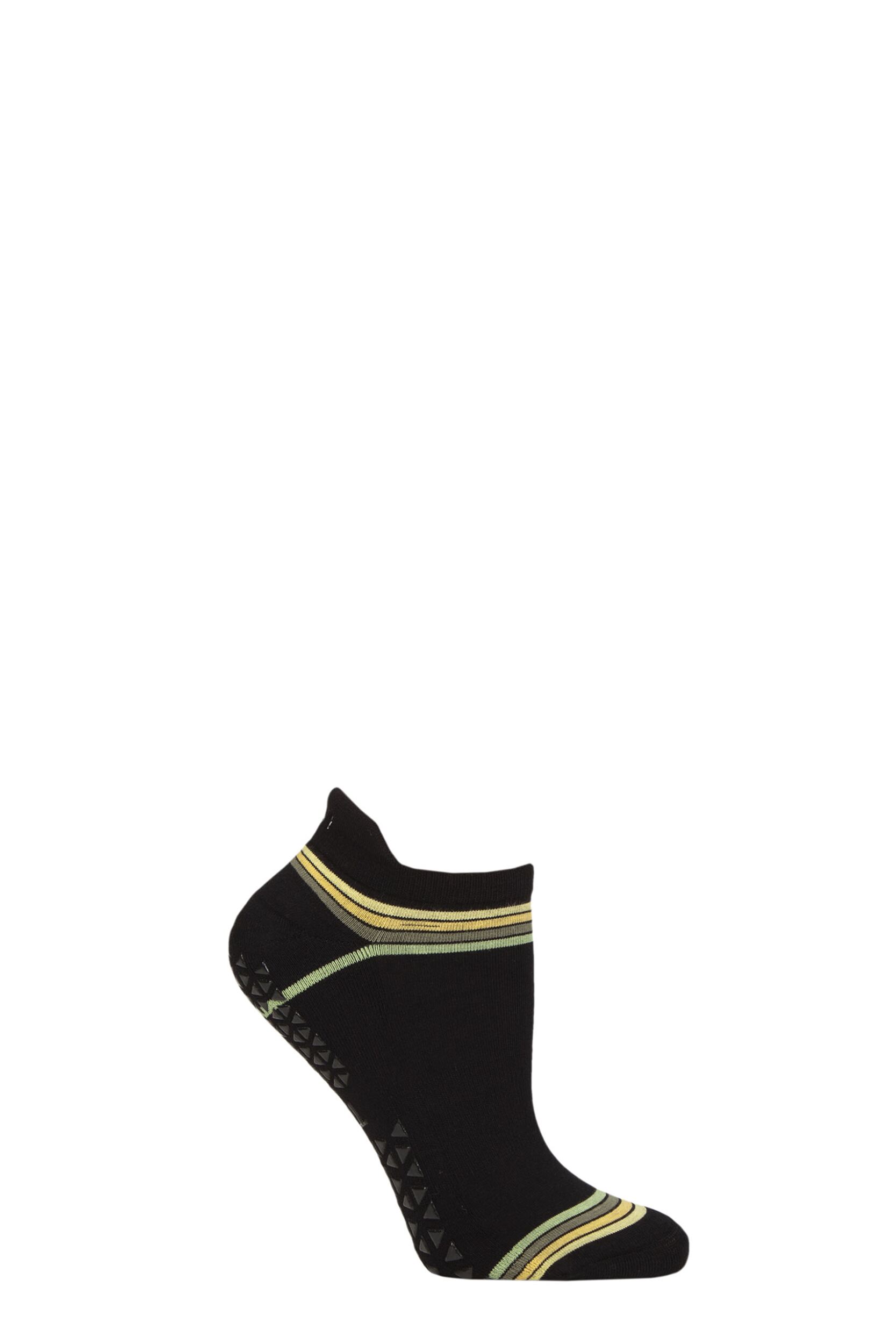 Women's 1 Pair Tavi Noir Savvy Organic Cotton Low Rise Yoga Socks with Grip Ebony Vibe 6-8.5 Ladies