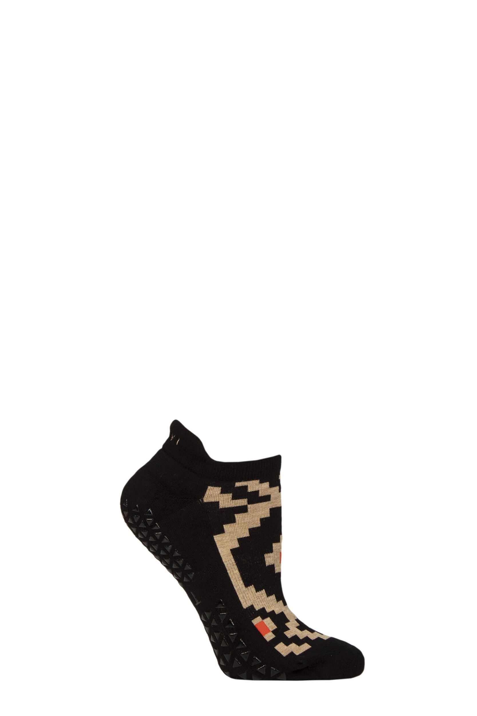 Women's 1 Pair Tavi Noir Savvy Organic Cotton Low Rise Yoga Socks with Grip Terrain Small