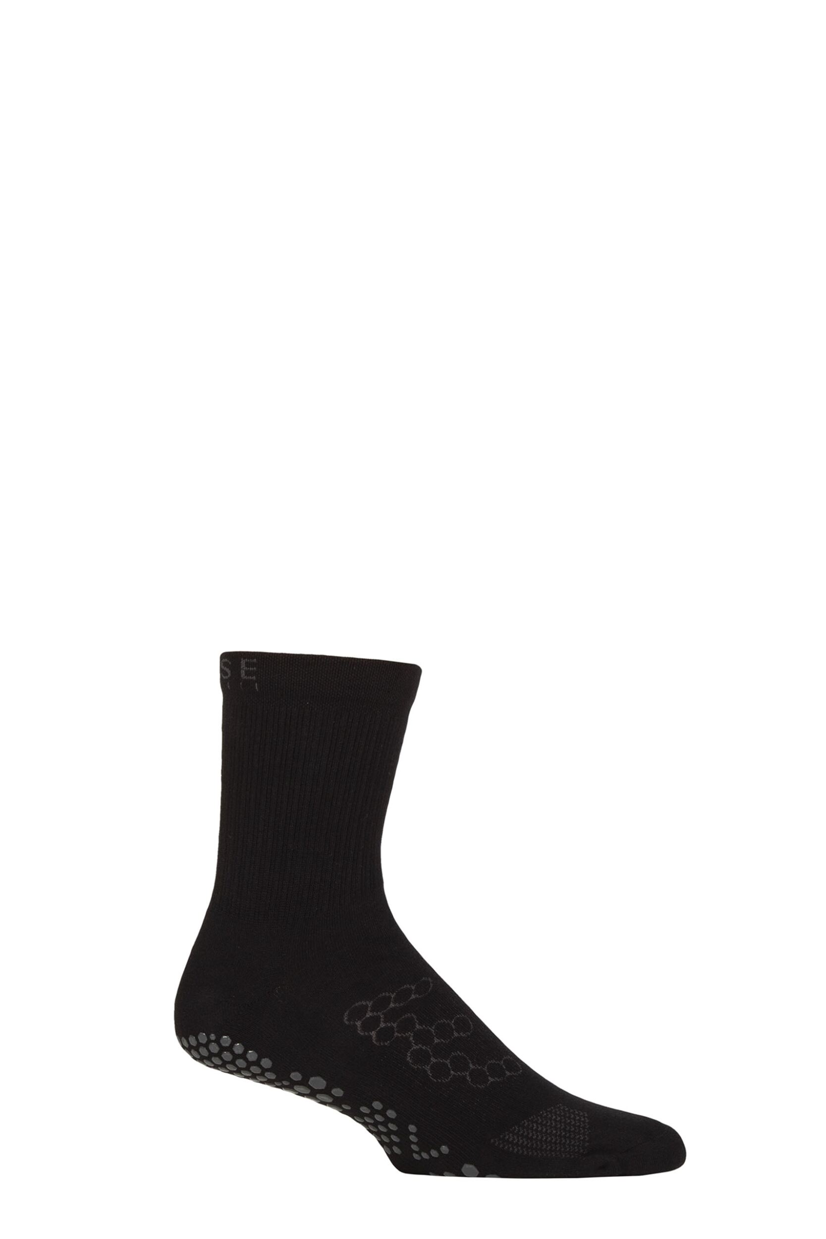 Mens 1 Pair ToeSox Base Crew Socks Black Small