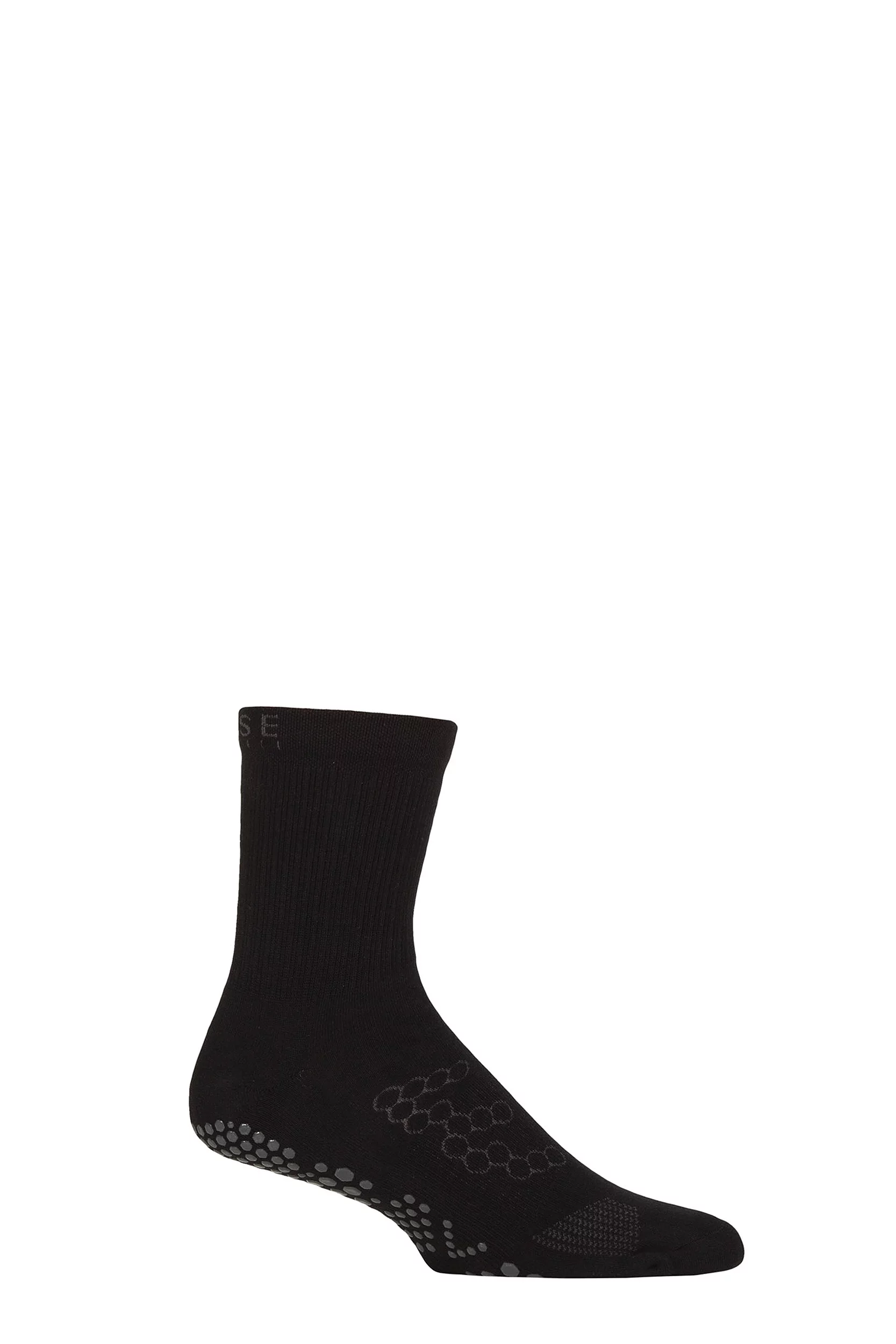 Mens 1 Pair ToeSox Base Crew Socks Black Small