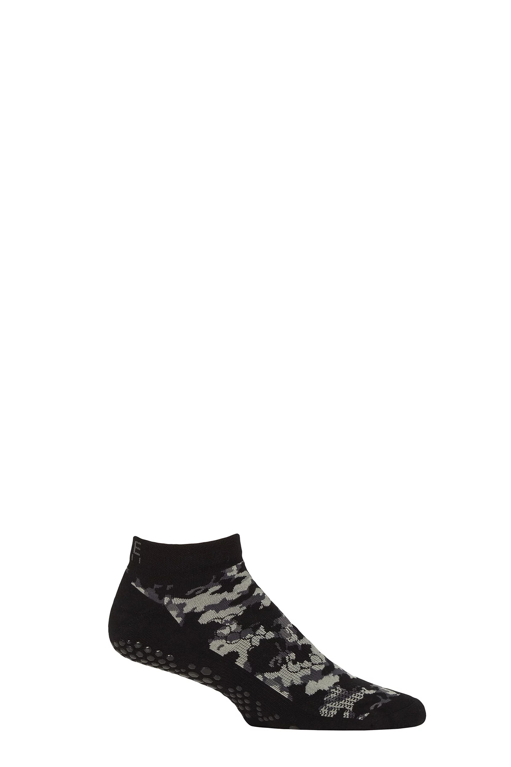 Mens 1 Pair Base 33 Grip Low Rise Socks Black Medium