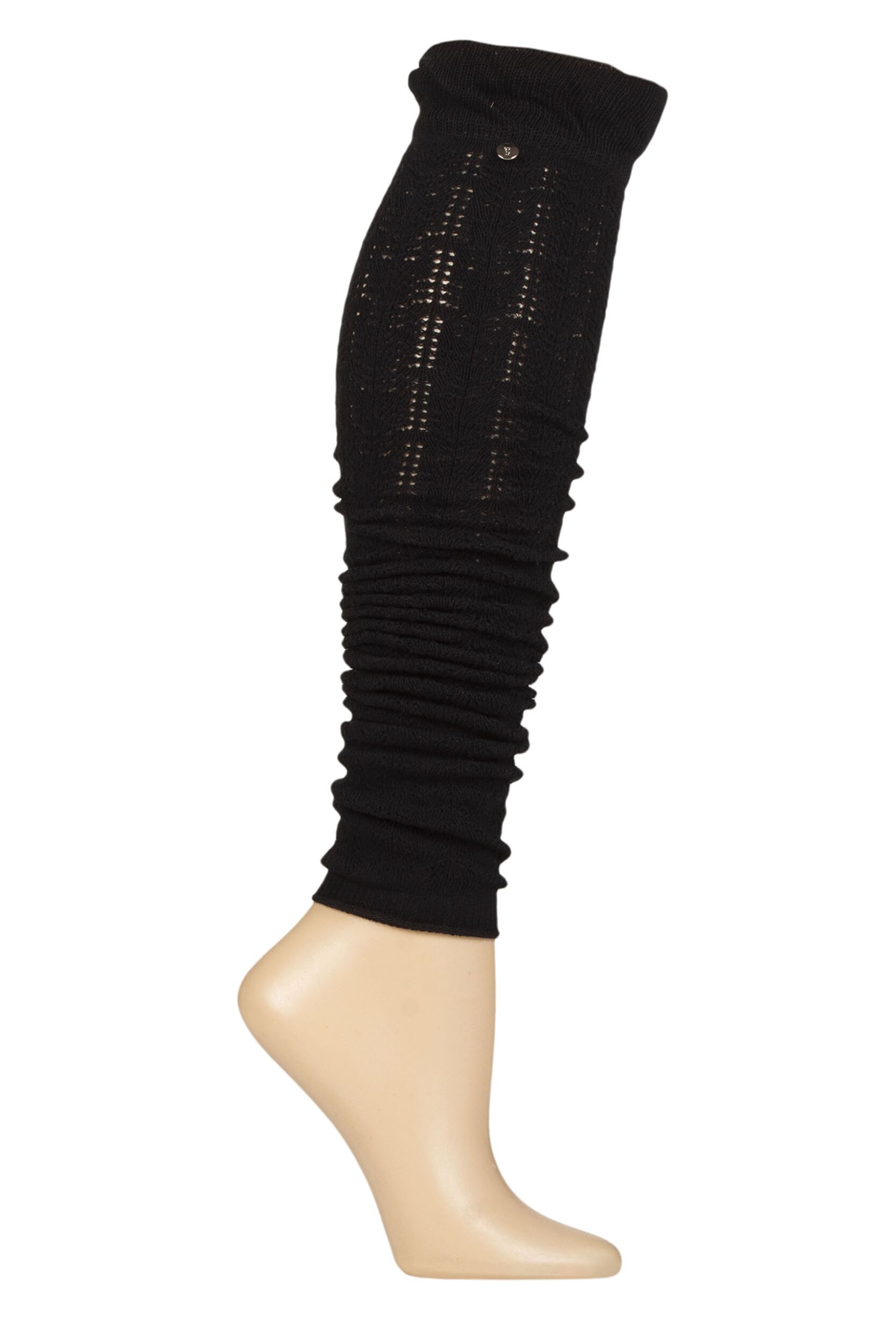 Women's 1 Pair ToeSox Ava Knee High Leg Warmers Black One Size