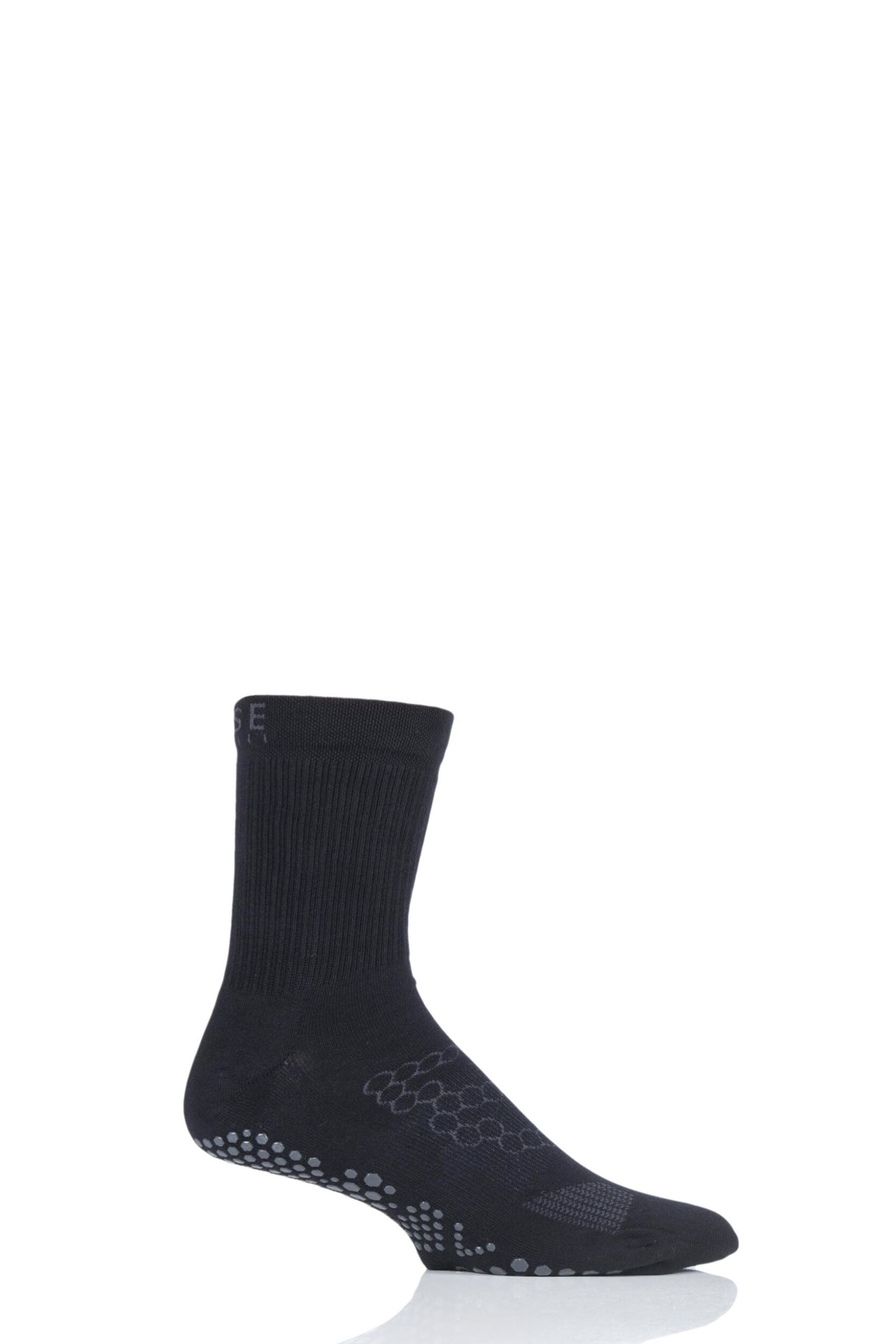 1 Pair Black Base Crew Socks Men's Medium - ToeSox