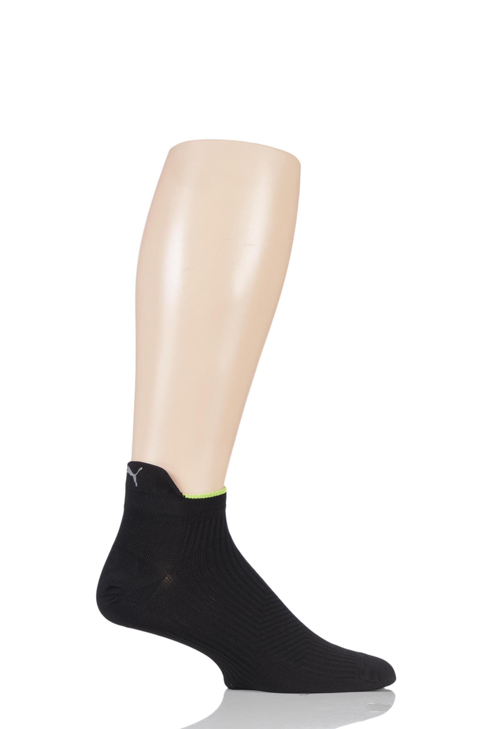 Image of 1 Pair Black Performance Running Compression Sneaker Socks with Tactel Unisex 6-8 Unisex - Puma