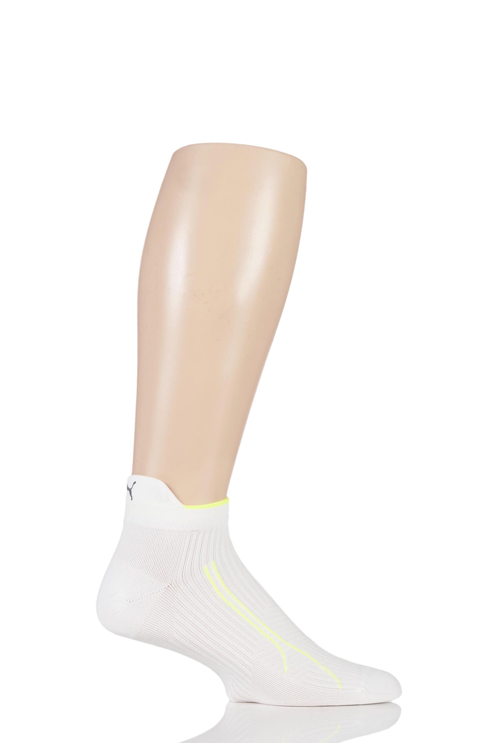 Image of 1 Pair White Performance Running Compression Sneaker Socks with Tactel Unisex 9-11 Unisex - Puma
