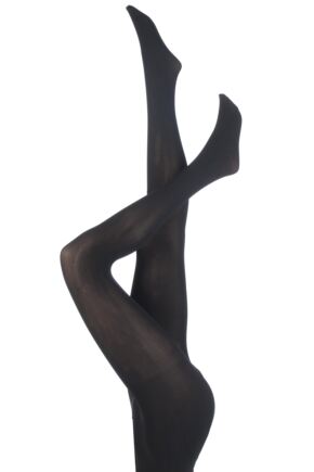 PRETTY POLLY CURVE 60 DENIER OPAQUE PLUSH TIGHTS XXL BLACK
