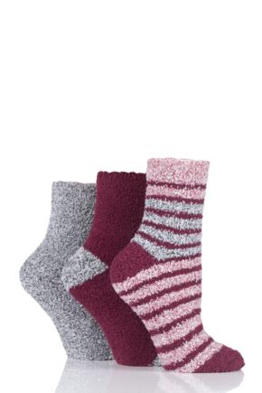 Ladies 2 Pair Elle Two Tone Soft /& Cosy Bed Socks
