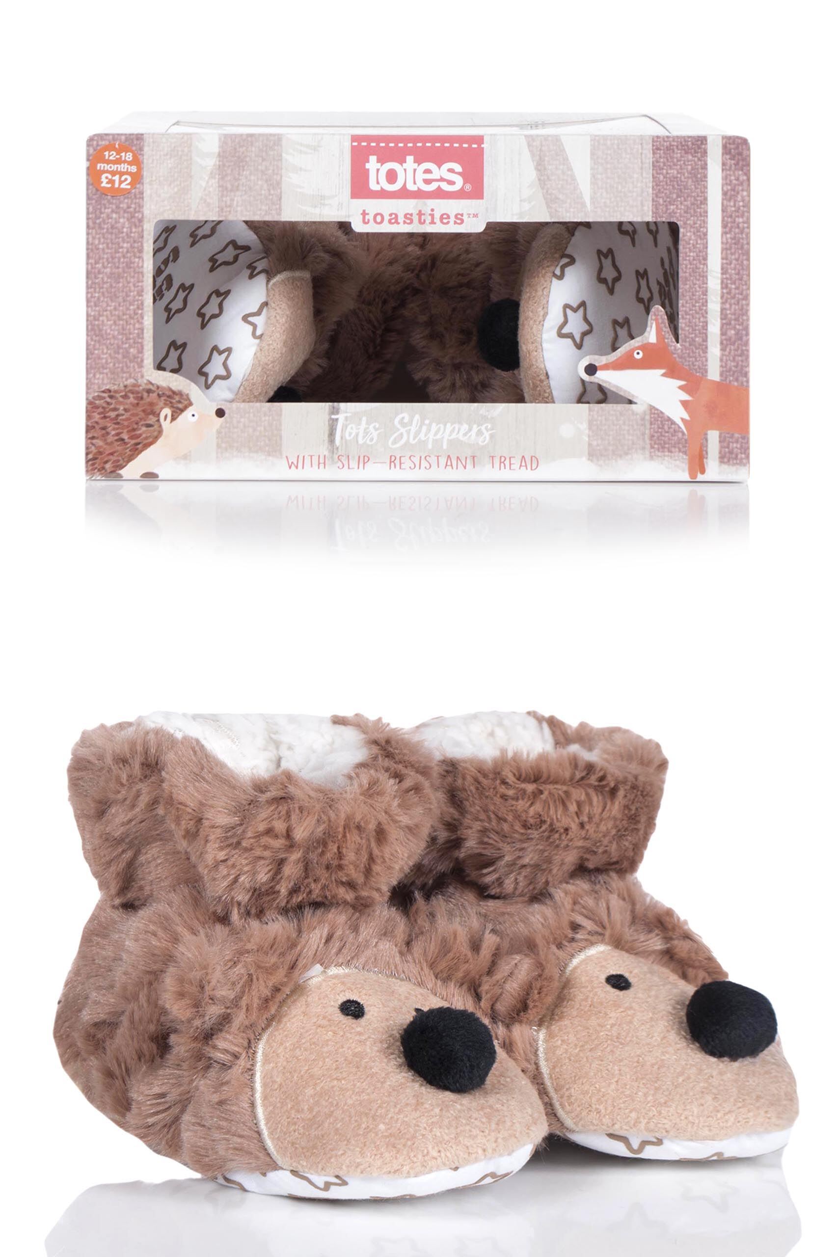 Image of 1 Pair Hedgehog Padders Slipper Socks Kids Unisex 6-12 Months - Totes