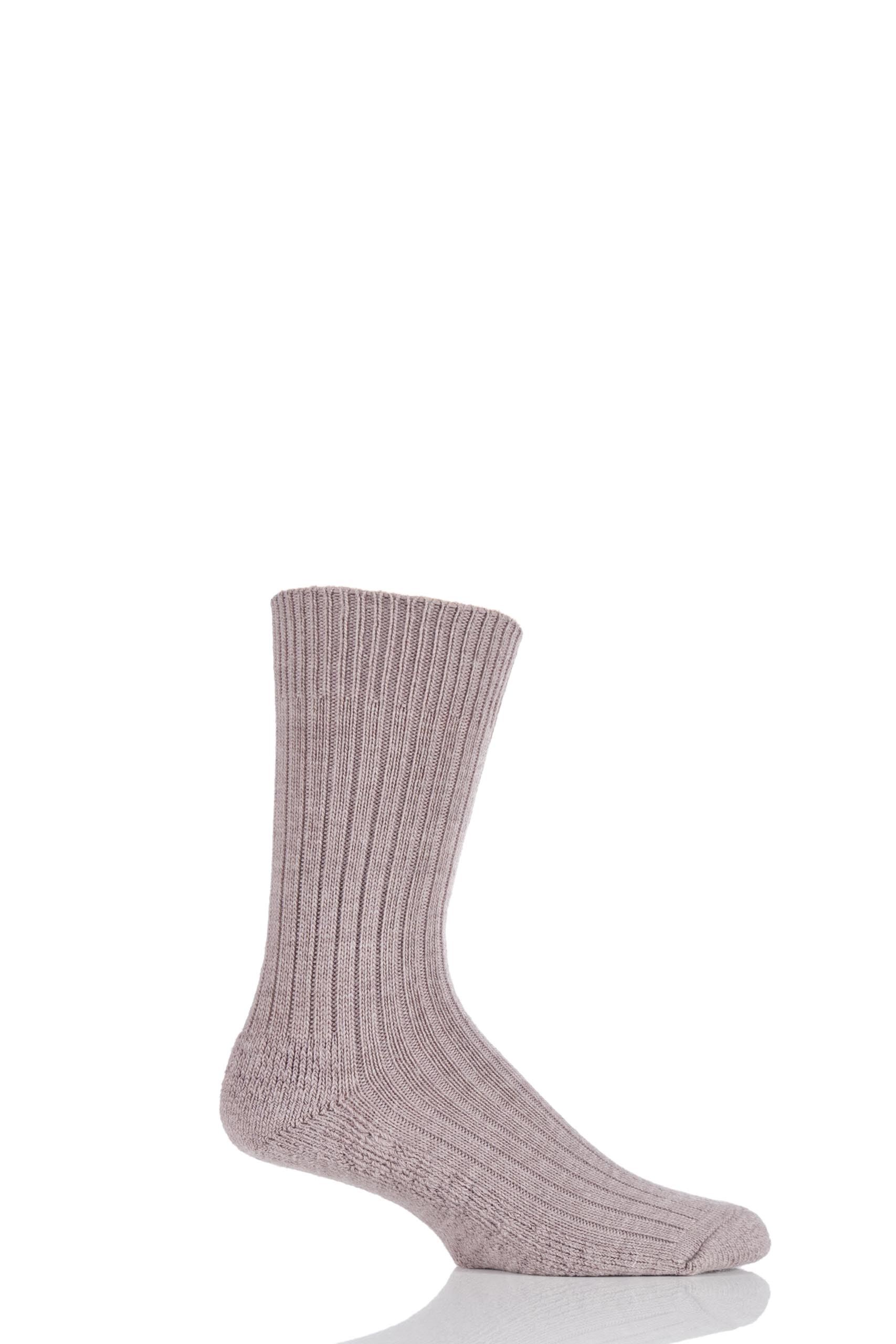 Image of 1 Pair Fawn Cushion Sole Wool Golf Socks Men's 7-11 Mens - Glenmuir