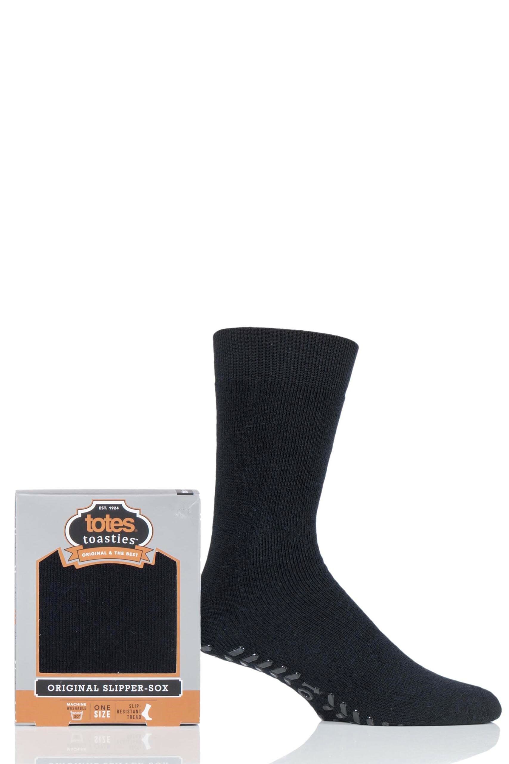 Image of 1 Pair Black Originals Slipper Socks Men's One Size - Totes