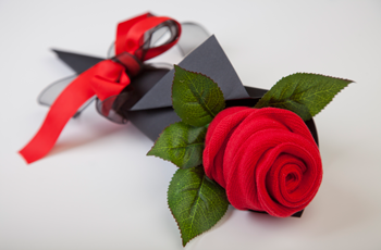 HOW TO: Make a single Valentine's rose... With a pair of socks!