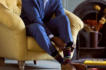 What socks work best with a blue suit?