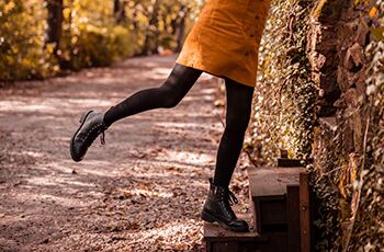 How to wear tights with dresses and boots