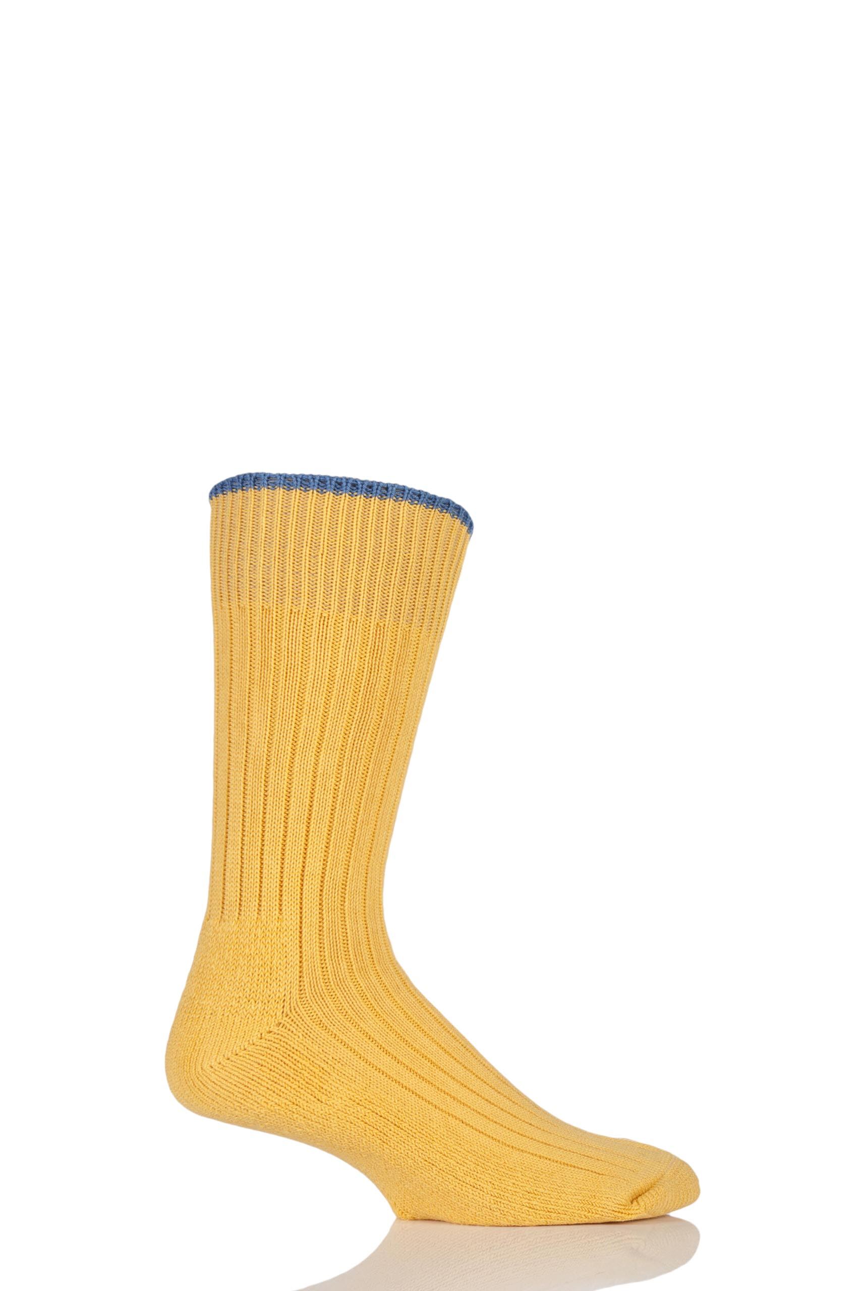 Image of 1 Pair Marigold Cotton Cushioned Golf Socks Unisex 4-8 Ladies - Glenmuir