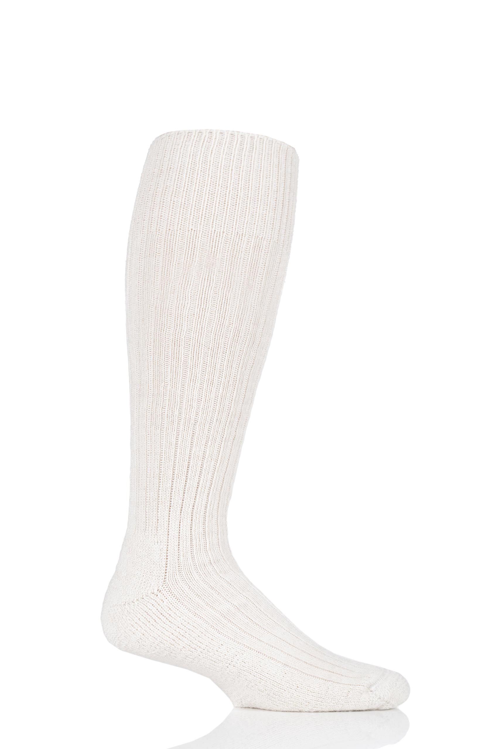 Image of 1 Pair Ecru of London Alpaca Cushioned Knee High Walking Socks Unisex 8-10 Unisex - SOCKSHOP of London