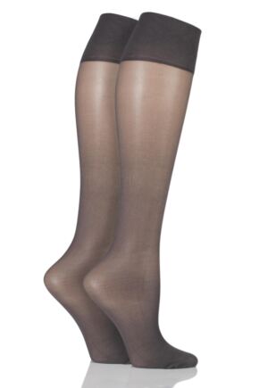 Ladies 2 Pair Elbeo Sheer Magic Medium Support Knee Highs
