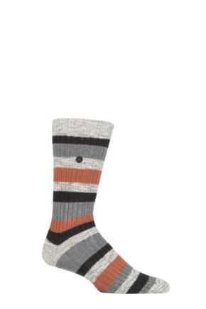 Mens 1 Pair Birkenstock Slub Striped Cotton Socks