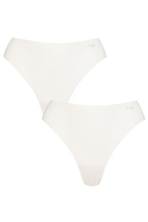 Ladies 2 Pack Sloggi Zero Feel Seamfree String Knickers