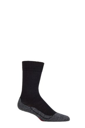 Boys and Girls 1 Pair Falke Active Warm Wool Blend Socks Black 12-2.5 Kids (7-11 Years)