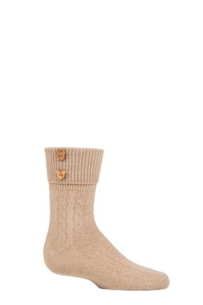 Boys and Girls 1 Pair Falke Cable Button Recycled Materials Socks