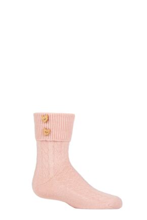 Boys and Girls 1 Pair Falke Cable Button Recycled Materials Socks Blossom 6-8.5 Kids (1-3 Years)
