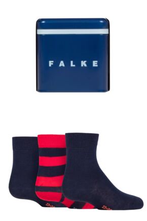 Kids 3 Pair Falke Merry Christmas and A Happy New Year Gift Boxed Socks