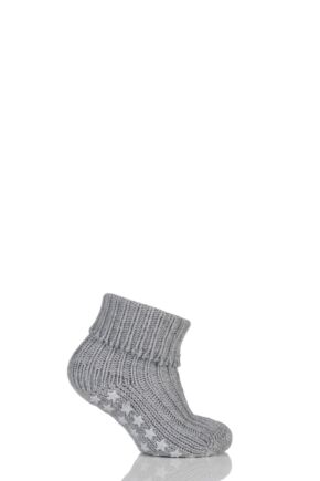 Babies 1 Pair Falke Catspads Slipper Socks Light Grey Melange 74-80