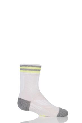 Boys and Girls 1 Pair Falke Run and Win Cotton Socks White 23-26