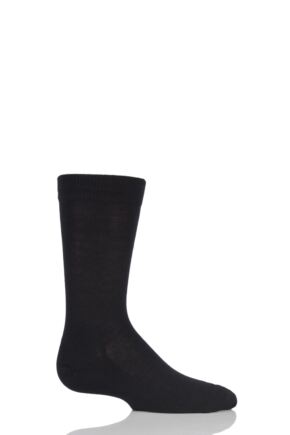 Boys And Girls 1 Pair Falke Family Casual Cotton Socks Black 27-30