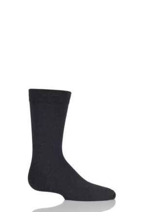 Boys And Girls 1 Pair Falke Family Casual Cotton Socks Anthracite 27-30