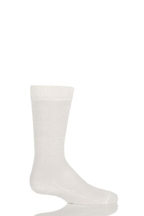 Boys And Girls 1 Pair Falke Family Casual Cotton Socks Off White 27-30