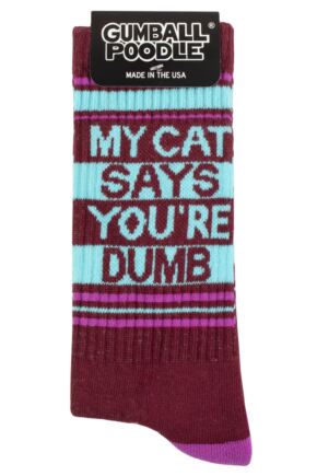 Gumball Poodle 1 Pair My Cat Says You're Dumb Cotton Socks