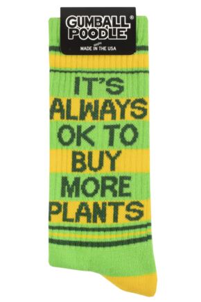 Gumball Poodle 1 Pair It's Always Ok to Buy More Plants Cotton Socks