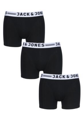Mens 3 Pair Jack & Jones Cotton Sense Boxer Shorts
