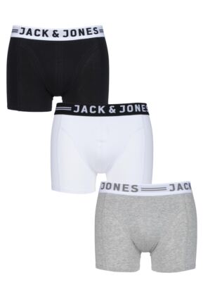 Mens 3 Pair Jack & Jones Cotton Sense Boxer Shorts