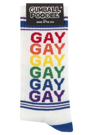Gumball Poodle 1 Pair Gay Rainbow - Gym Crew Socks Cotton Socks