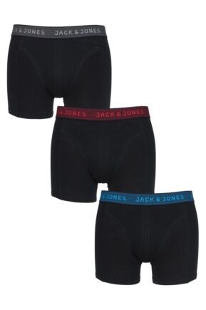 Mens 3 Pack Jack & Jones Contrast Waistband Boxer Shorts