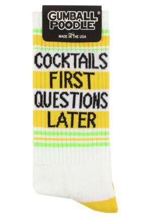 Gumball Poodle 1 Pair Cocktails First Questions Later Cotton Socks