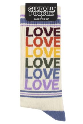 Gumball Poodle 1 Pair Love - Vintage Rainbow Cotton Socks Multi One Size