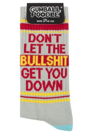Gumball Poodle 1 Pair Don't Let The Bullshit Get You Down - Gym Crew Socks Cotton Socks