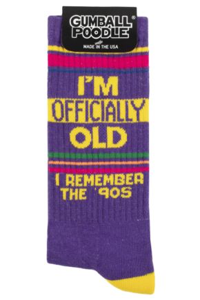 Gumball Poodle 1 Pair I'm Officially Old… I Remember the 90's Cotton Socks Multi One Size