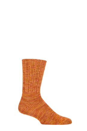 Mens 1 Pair Falke Brooklyn Organic Cotton Heavy Weight Socks Mandarin 5.5-8 Mens 