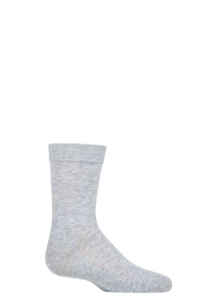 Boys and Girls 1 Pair Falke Cool 24/7 Organic Cotton Socks Grey 3-5.5 Kids (6-24 Months)