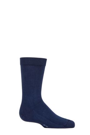 Boys and Girls 1 Pair Falke Cool 24/7 Organic Cotton Socks Royal Blue 3-5.5 Kids (6-24 Months)